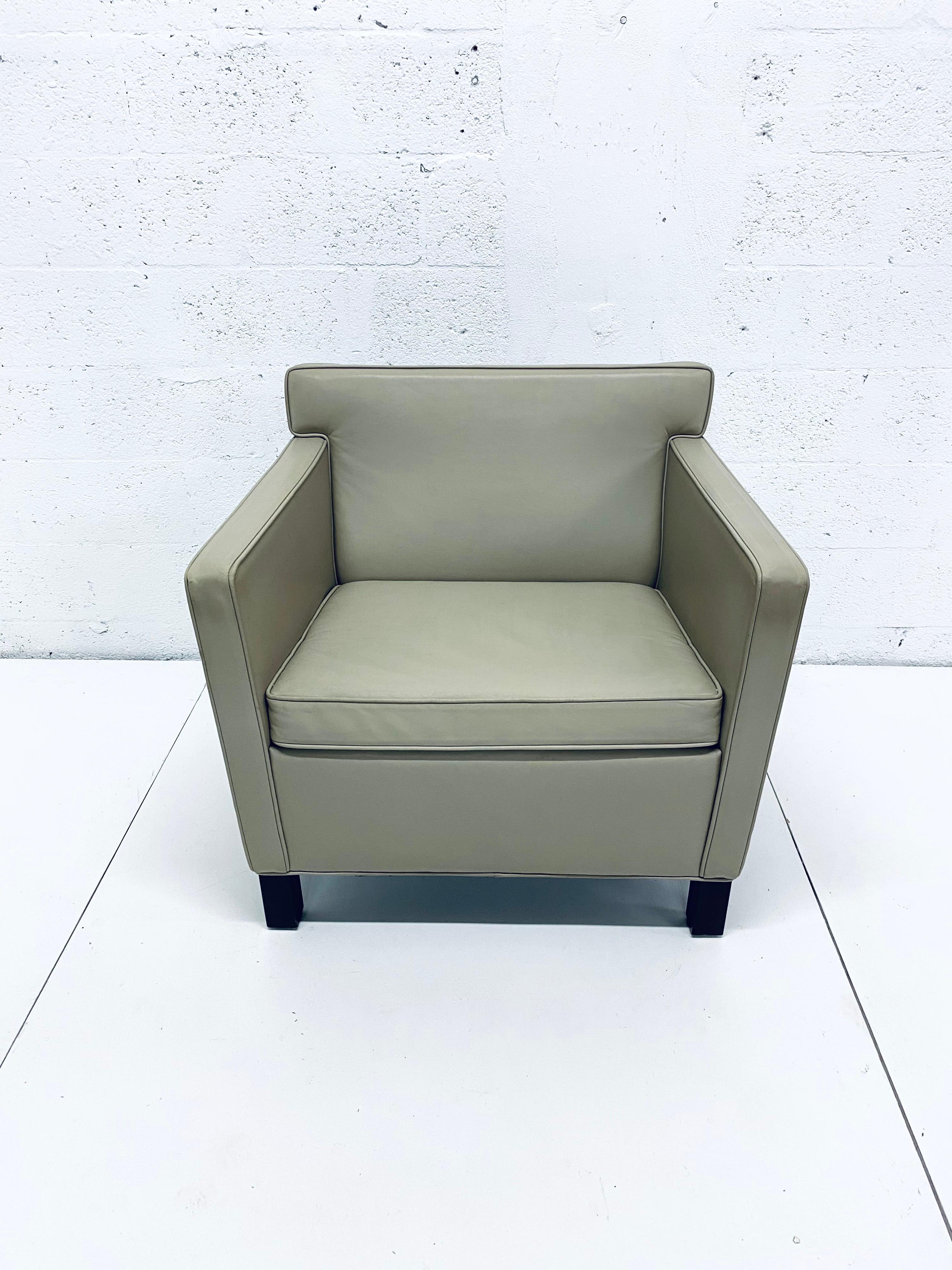 Mies van der Rohe Krefeld Leder-Clubsessel für Knoll International (Italienisch) im Angebot