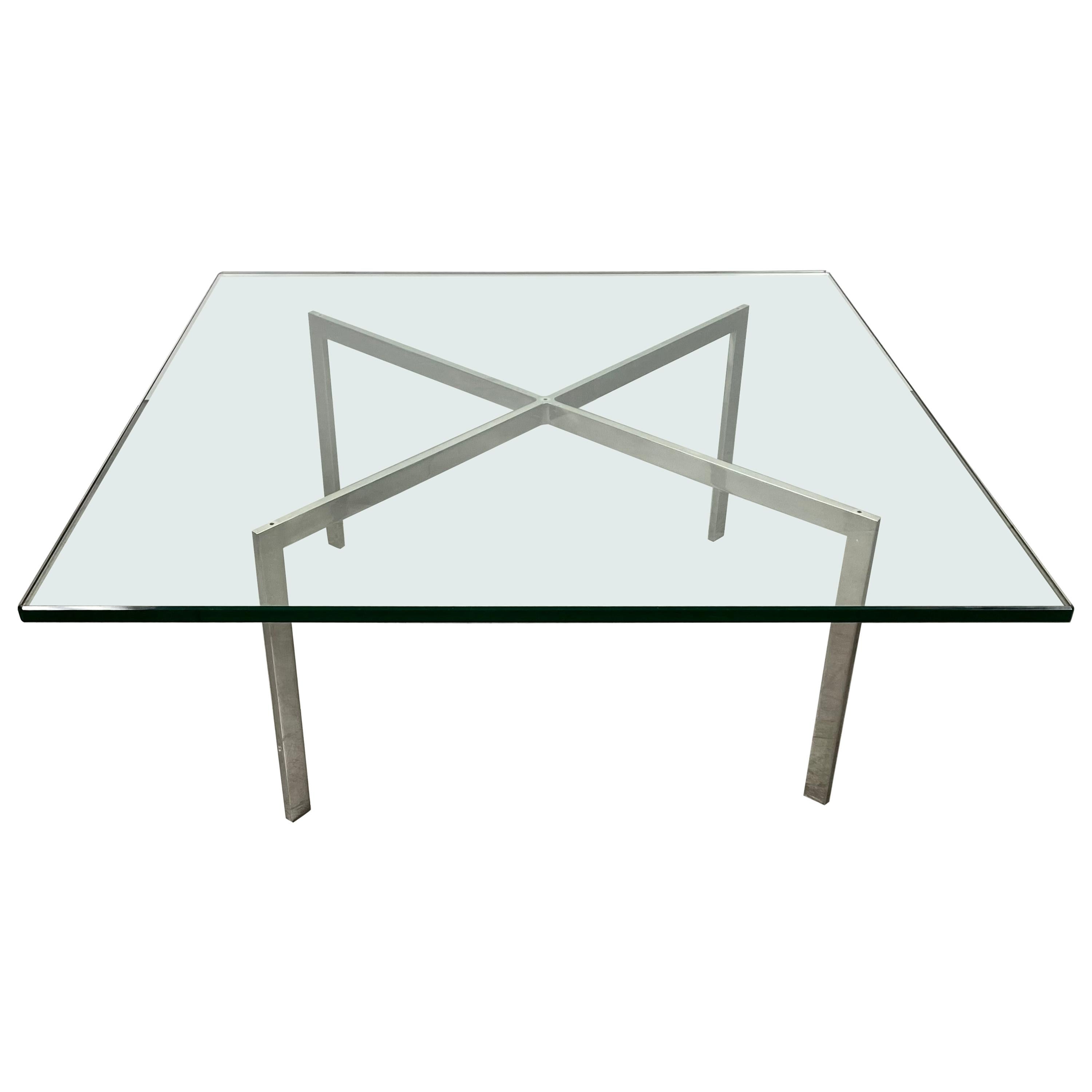 Mies Van Der Rohe Label Stamped Barcelona Table, Knoll Products, circa 1970s