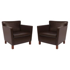 Mies van der Rohe Leather Lounge Chairs for Knoll