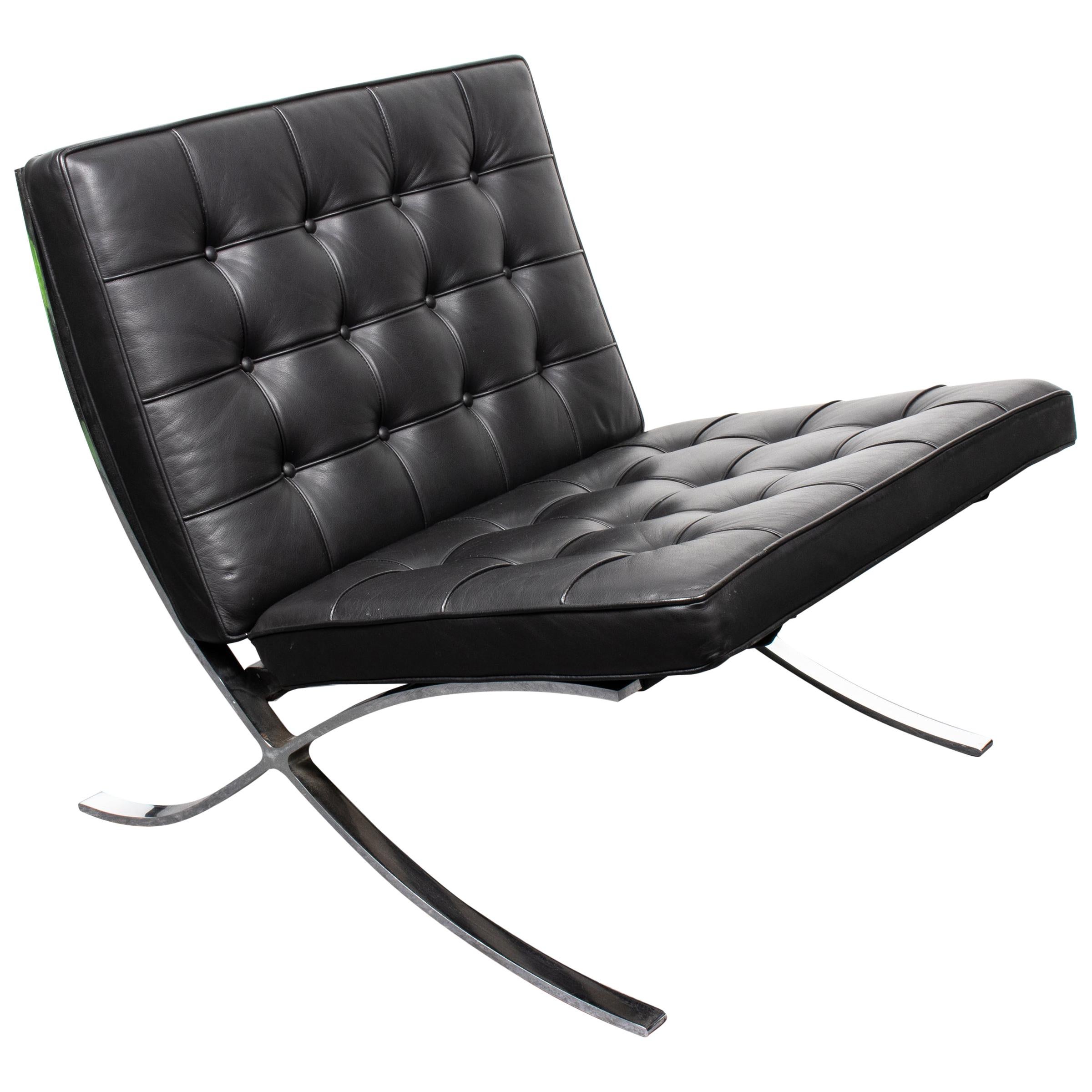 1969 Mid Century Modern Cognac Leather Barcelona Chair By Mies Van Der 