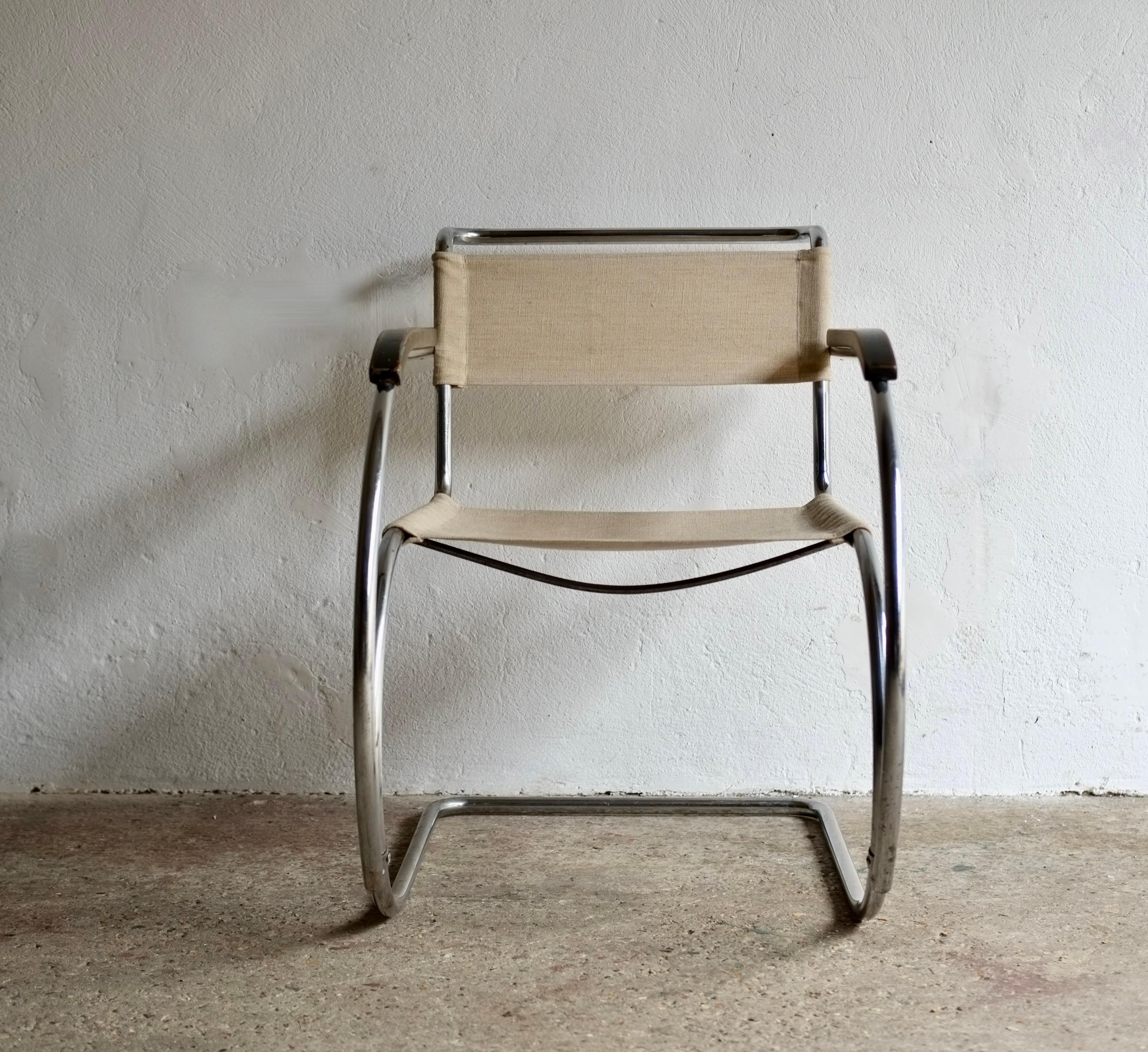 Mid-20th Century Mies Van Der Rohe MR 534 / MR 20 Armchair, Early Edition