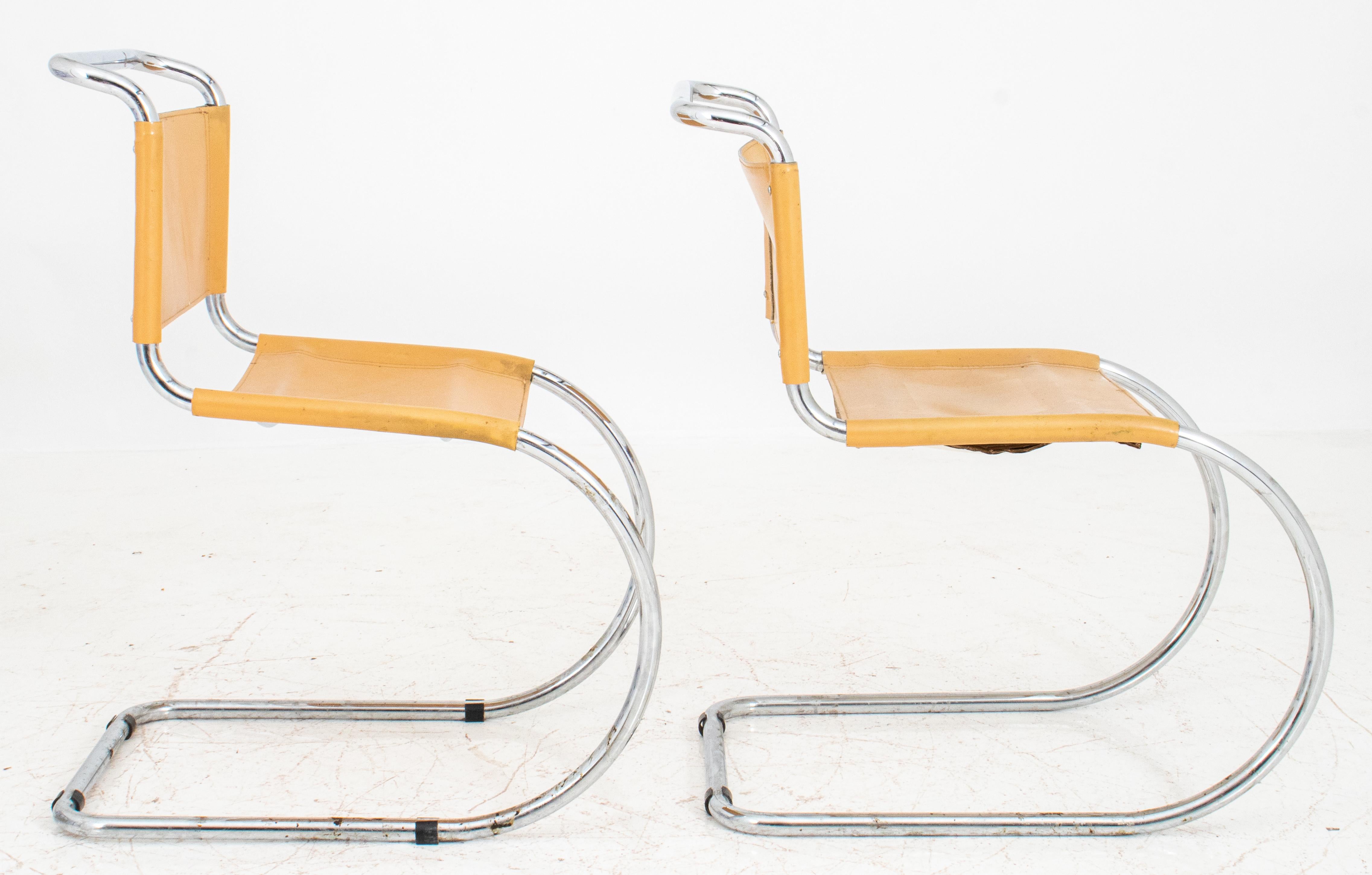 Metal Mies van der Rohe MR Cantilever Chairs, 2
