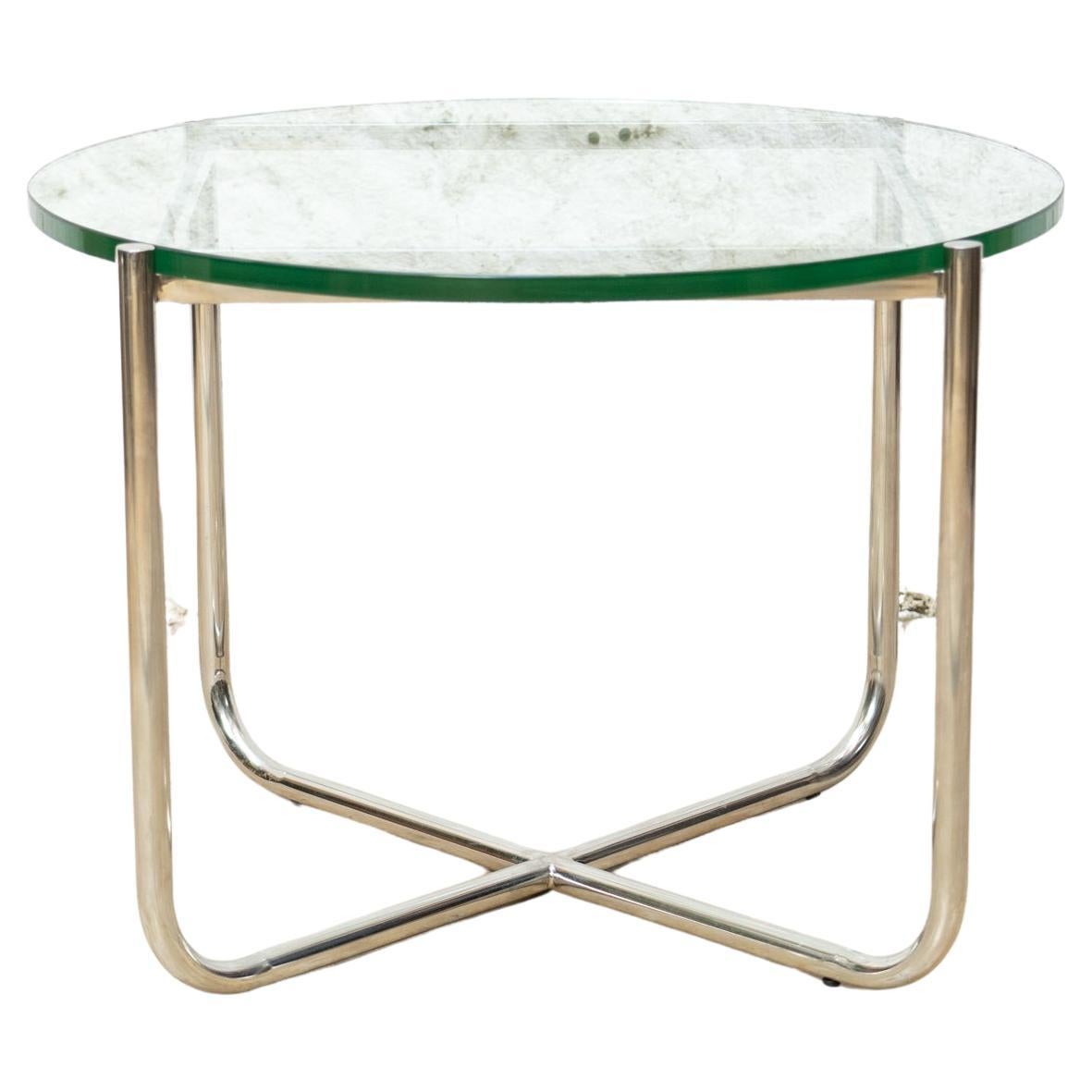 Mies Van der Rohe MR Center Table In Glass and Metal, circa 1970
