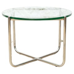 Mies Van der Rohe MR Center Table In Glass and Metal, circa 1970