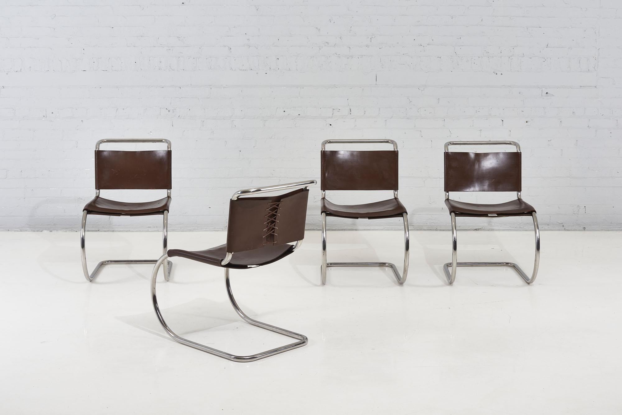 Mies Van Der Rohe Mr Chairs for Knoll In Good Condition In Chicago, IL
