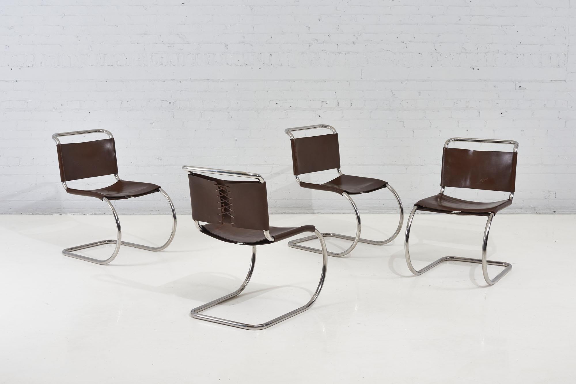 Stainless Steel Mies Van Der Rohe Mr Chairs for Knoll