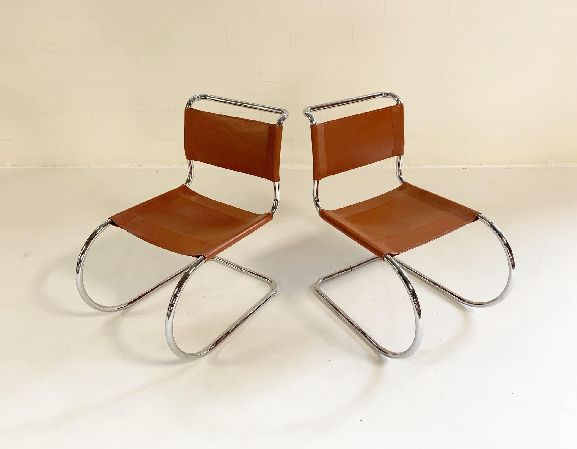 Mid-Century Modern Mies van der Rohe MR Chairs, Pair