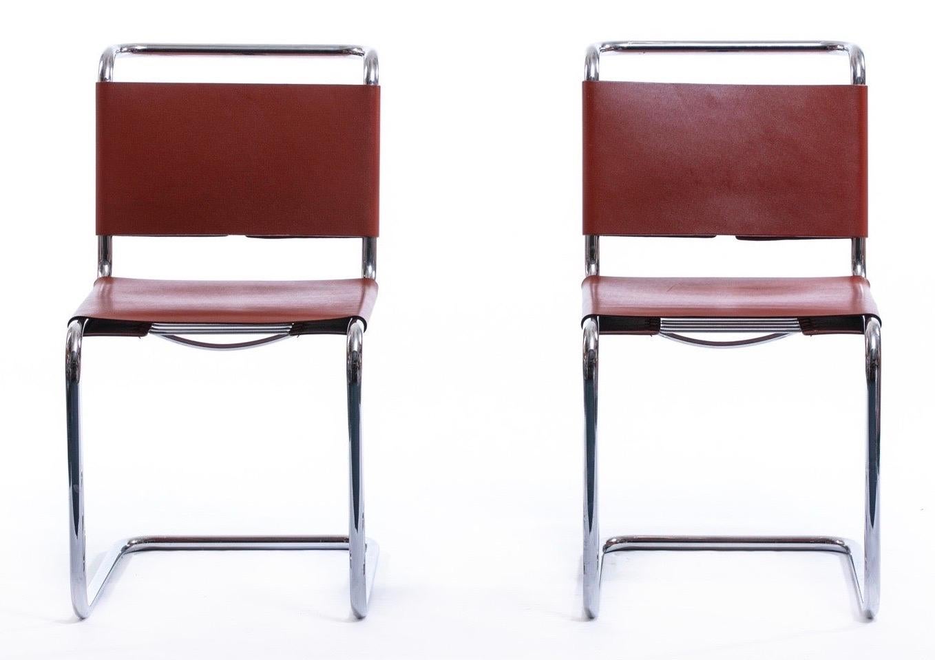 Spoleto Side Chairs for Knoll International in Caramel Leather In Good Condition In Saint Louis, MO