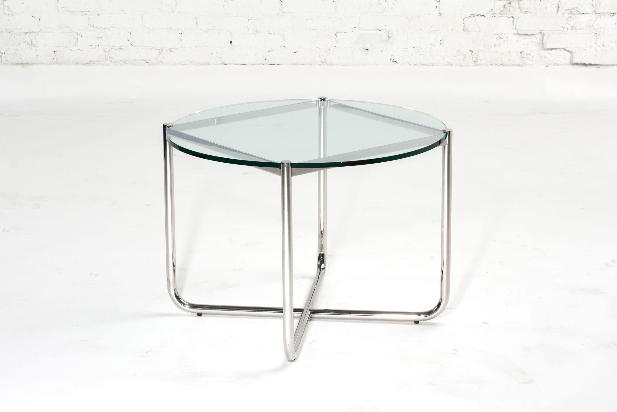  Mies van der Rohe Mr Side/End Tables Chrome and Glass for Knoll, 1970.  Excellent condition