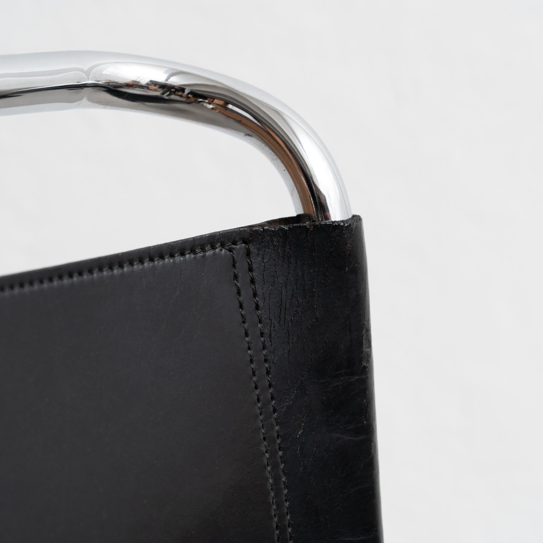Mies van der Rohe MR10 Sessel aus schwarzem Leder, um 1960 im Angebot 3