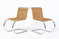 Mies van der Rohe MR10 Cane Chrome Cantilever Dining Chairs for Stendig, Bauhaus