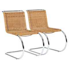 Mies van der Rohe MR10 Cane Chrome Cantilever Dining Chairs for Stendig, Bauhaus
