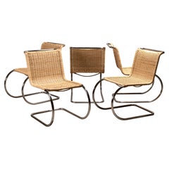 Mies Van Der Rohe Mr10 Cantilever Chairs in Cane for Thonet, Germany