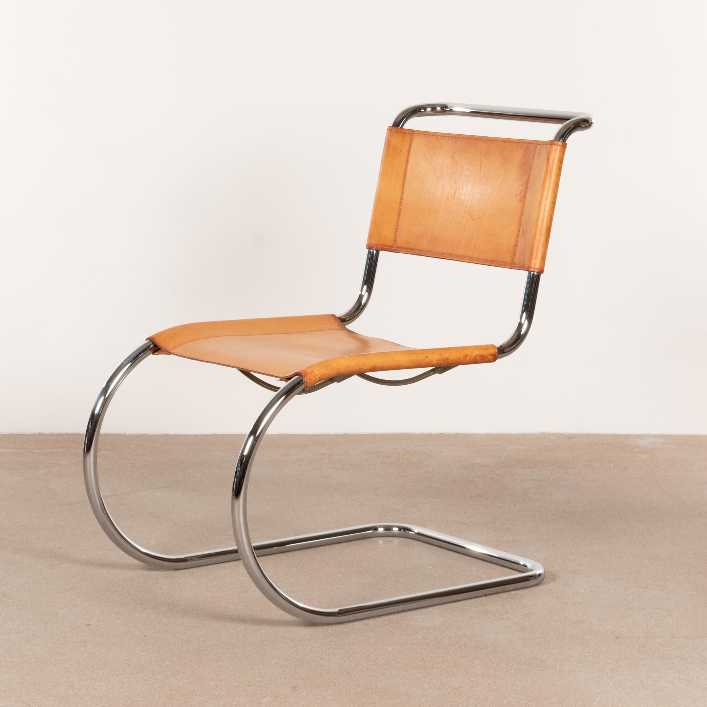 Mies van der Rohe MR10 Cantilever Chairs in Cognac Leather for Thonet 2