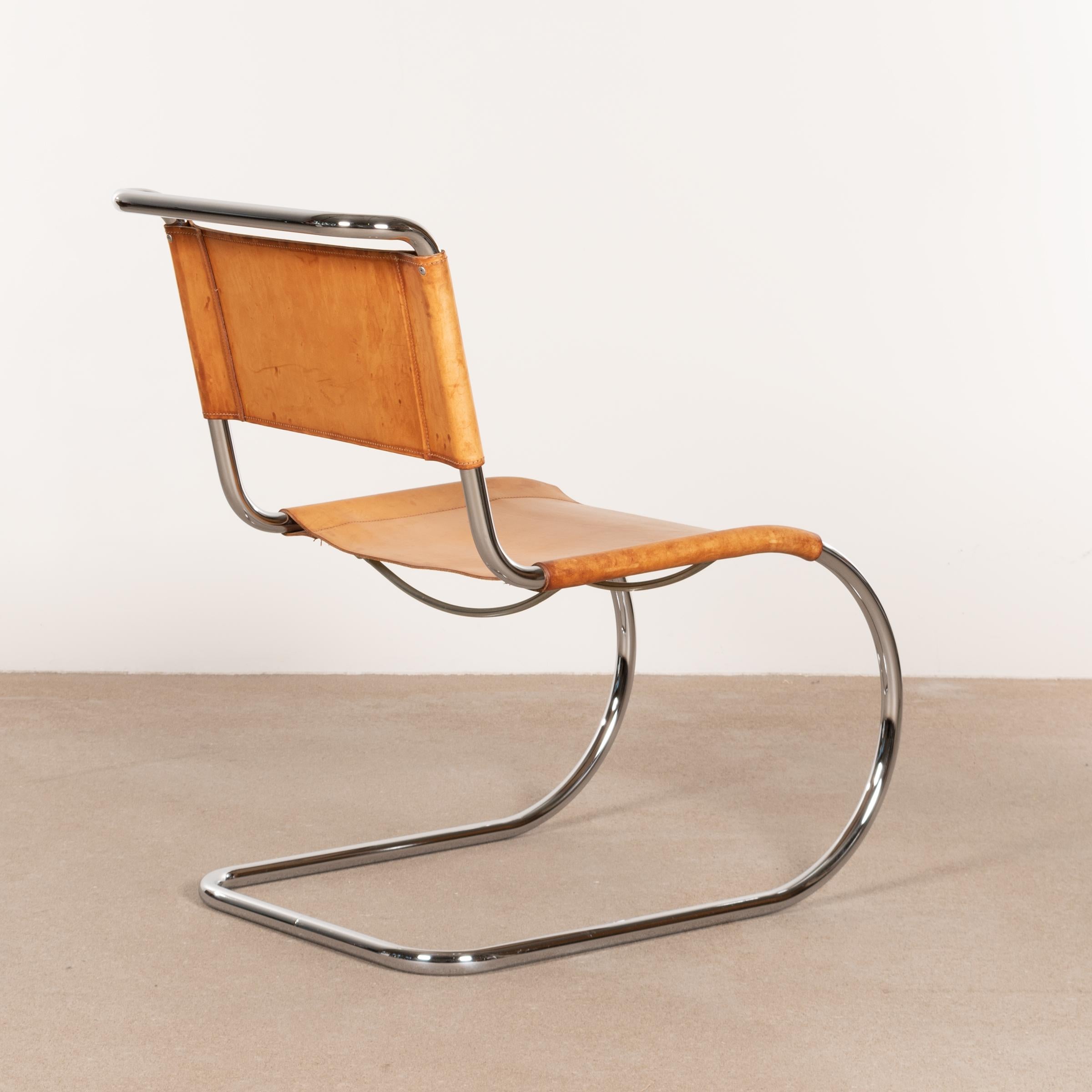 Mies van der Rohe MR10 Cantilever Chairs in Cognac Leather for Thonet In Good Condition In Amsterdam, NL