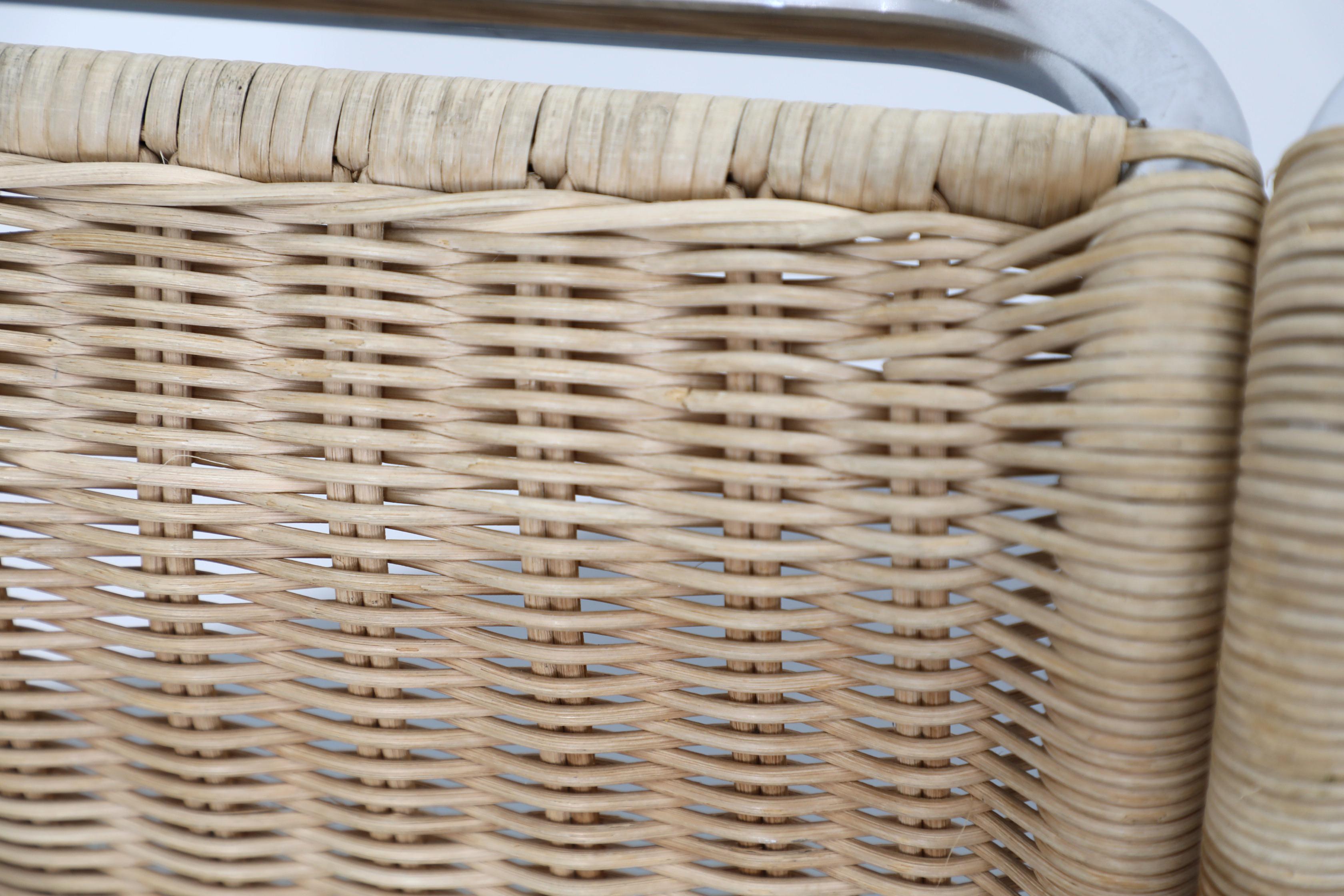 Mies van der Rohe MR10 Stühle Satz von vier 1970er Rattan Chrom Gavina Italien im Angebot 8