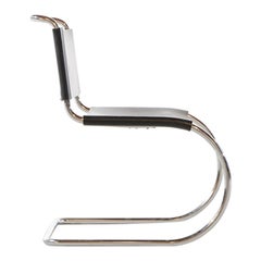 Mies Van Der Rohe MR10 Knoll International Leather Side Chair Dining Cantilever