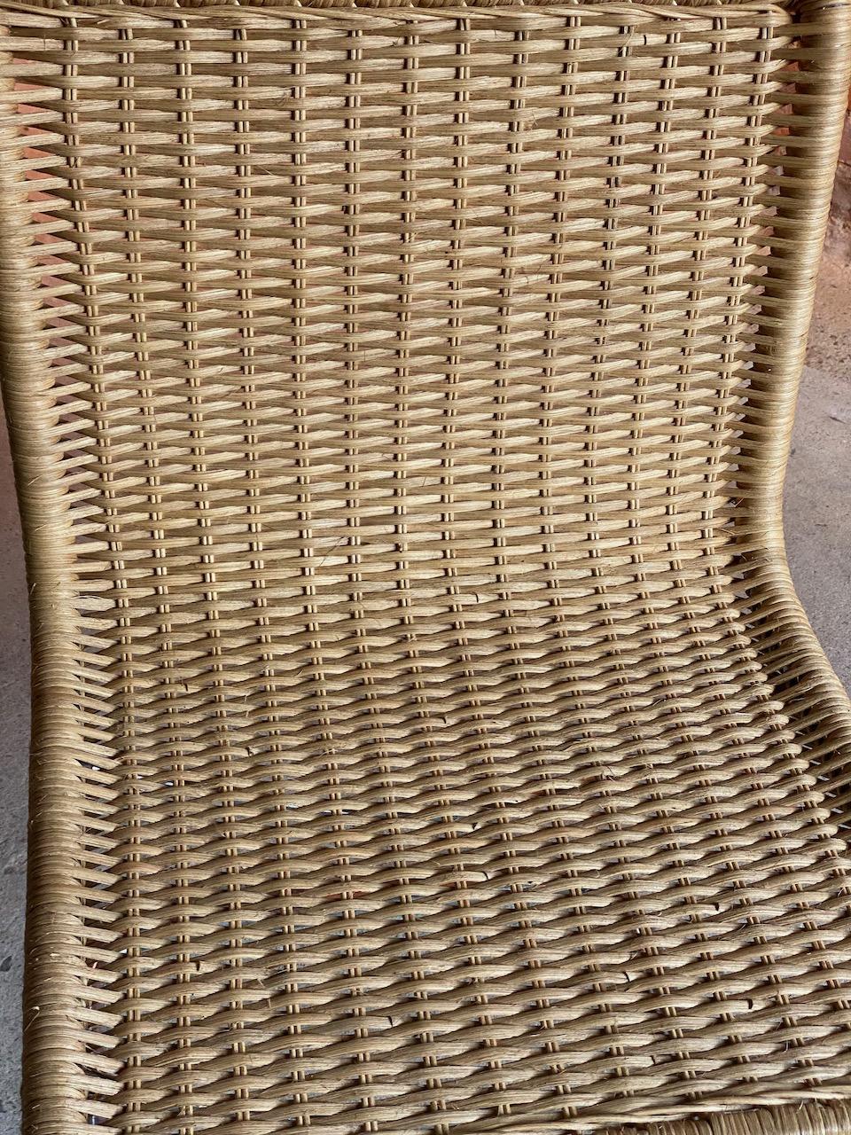 American Mies van der Rohe MR10 Rattan Cantilever Chairs Pair by Knoll, circa 1970
