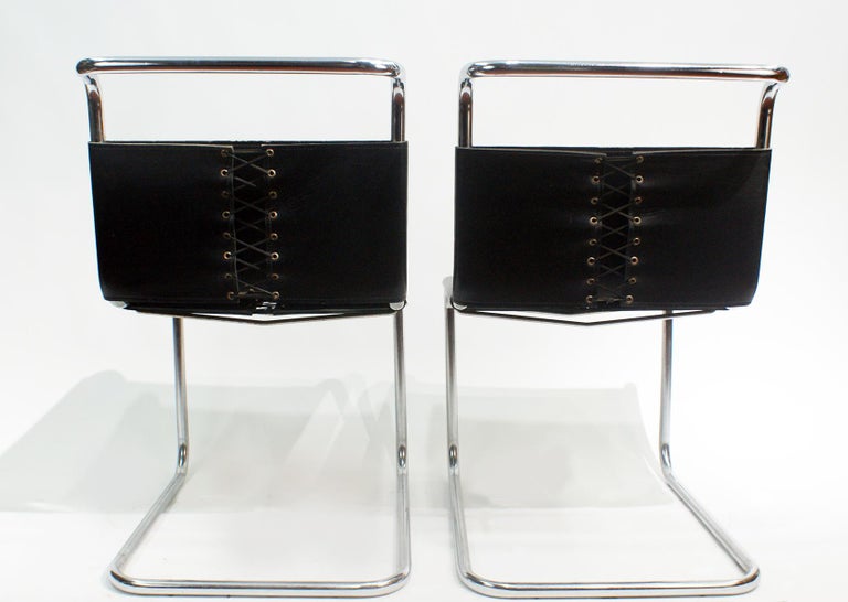 Bauhaus Mies van der Rohe MR10 Sling Lounge Chairs For Sale