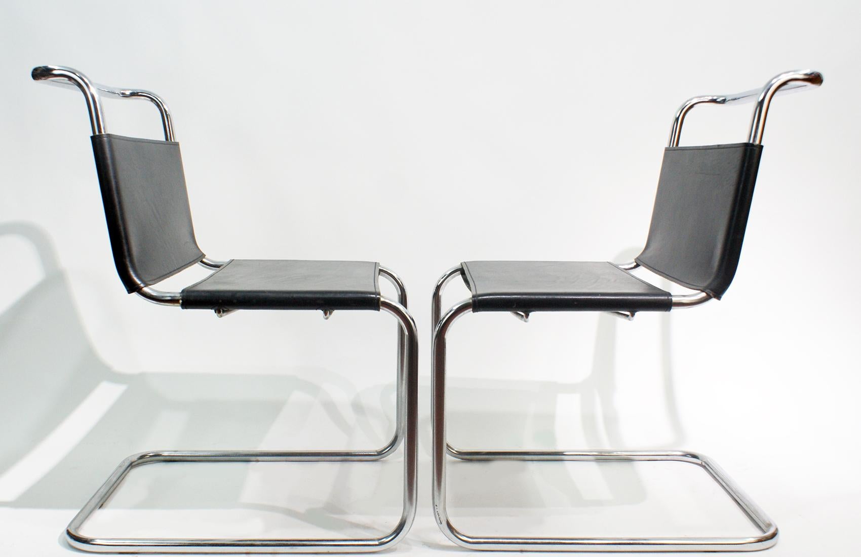 Bauhaus Mies van der Rohe MR10 Chaises longues à sangles en vente