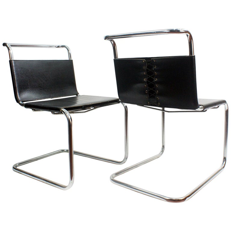 Mies van der Rohe MR10 Sling Lounge Chairs For Sale