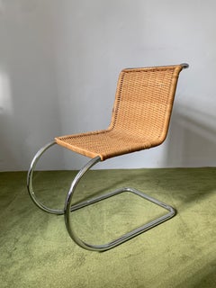 Mies van der Rohe MR10 Wicker and Chrome Chair
