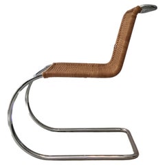 Mies van der Rohe MR10 Wicker and Chrome Chair