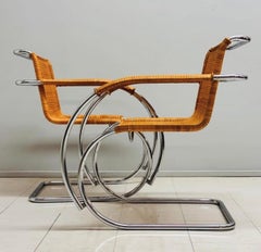 Mies Van Der Rohe MR20 Chrome & Wicker Lounge Chairs, 1970s / sTENDIG