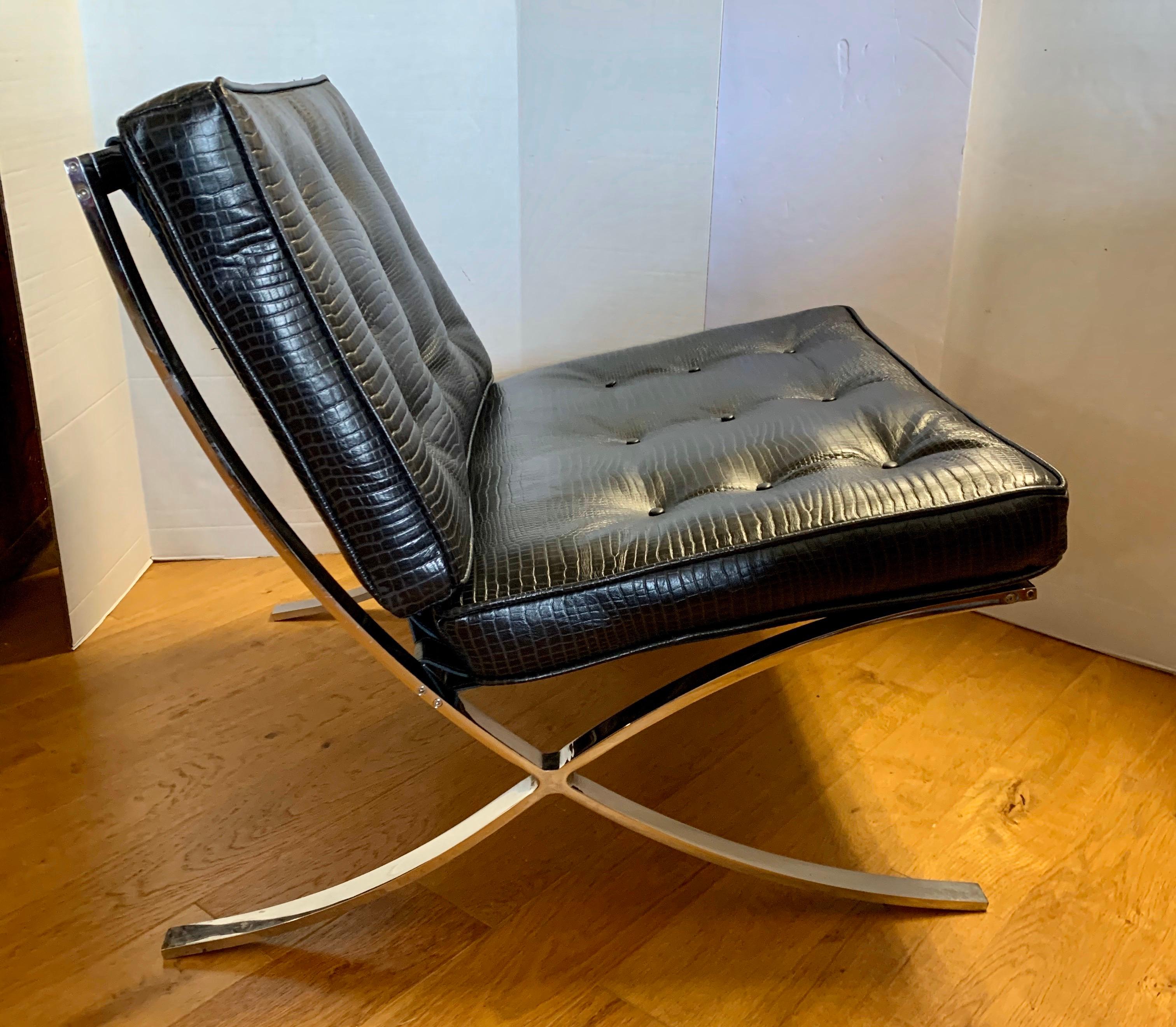 Late 20th Century Mies van der Rohe Newly Upholstered Barcelona Chair