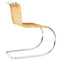 Mies van der Rohe Rattan and Chrome MR20 Chair