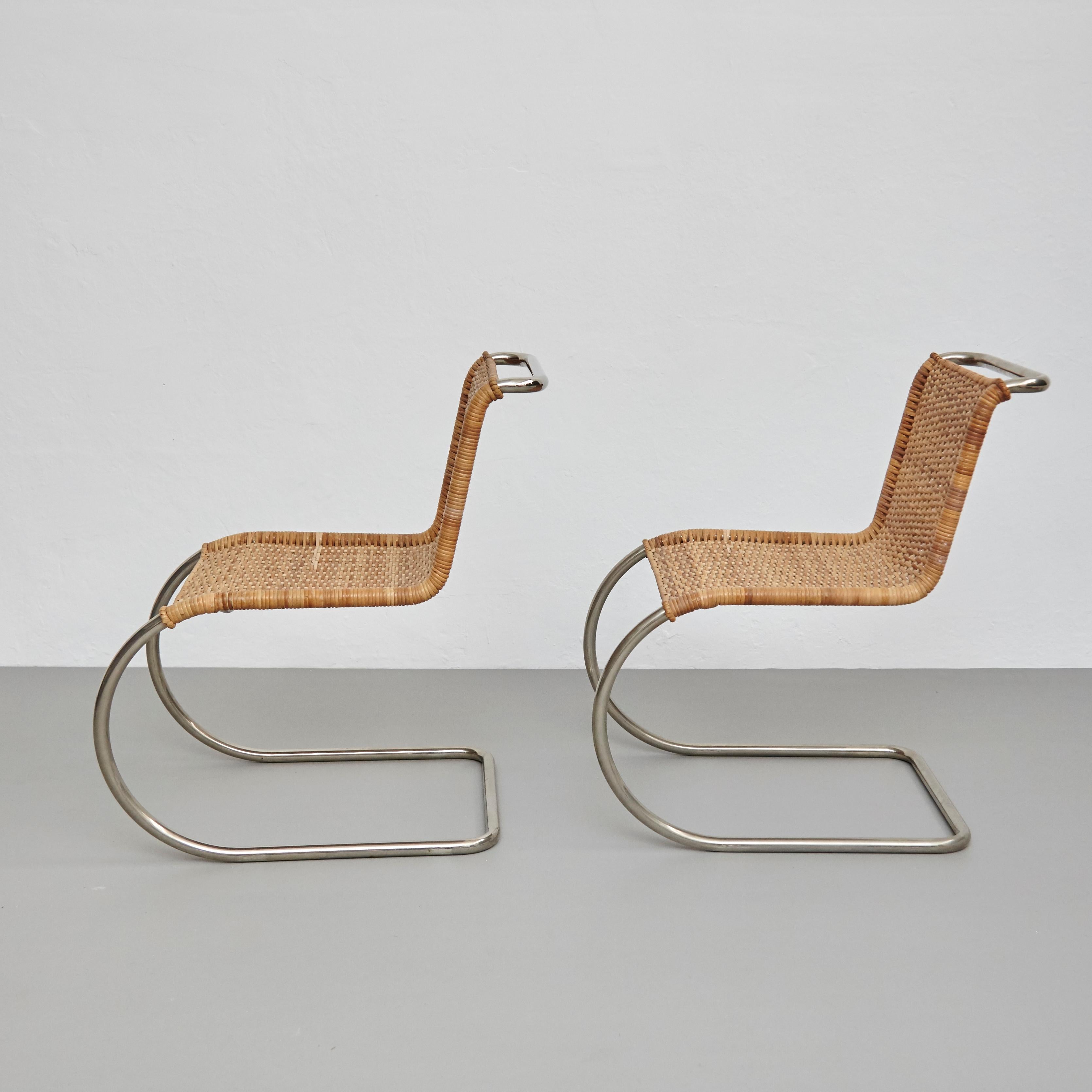 Mies van der Rohe Set of 4 B42 Rattan Easy Chairs by Tecta, circa 1960 7