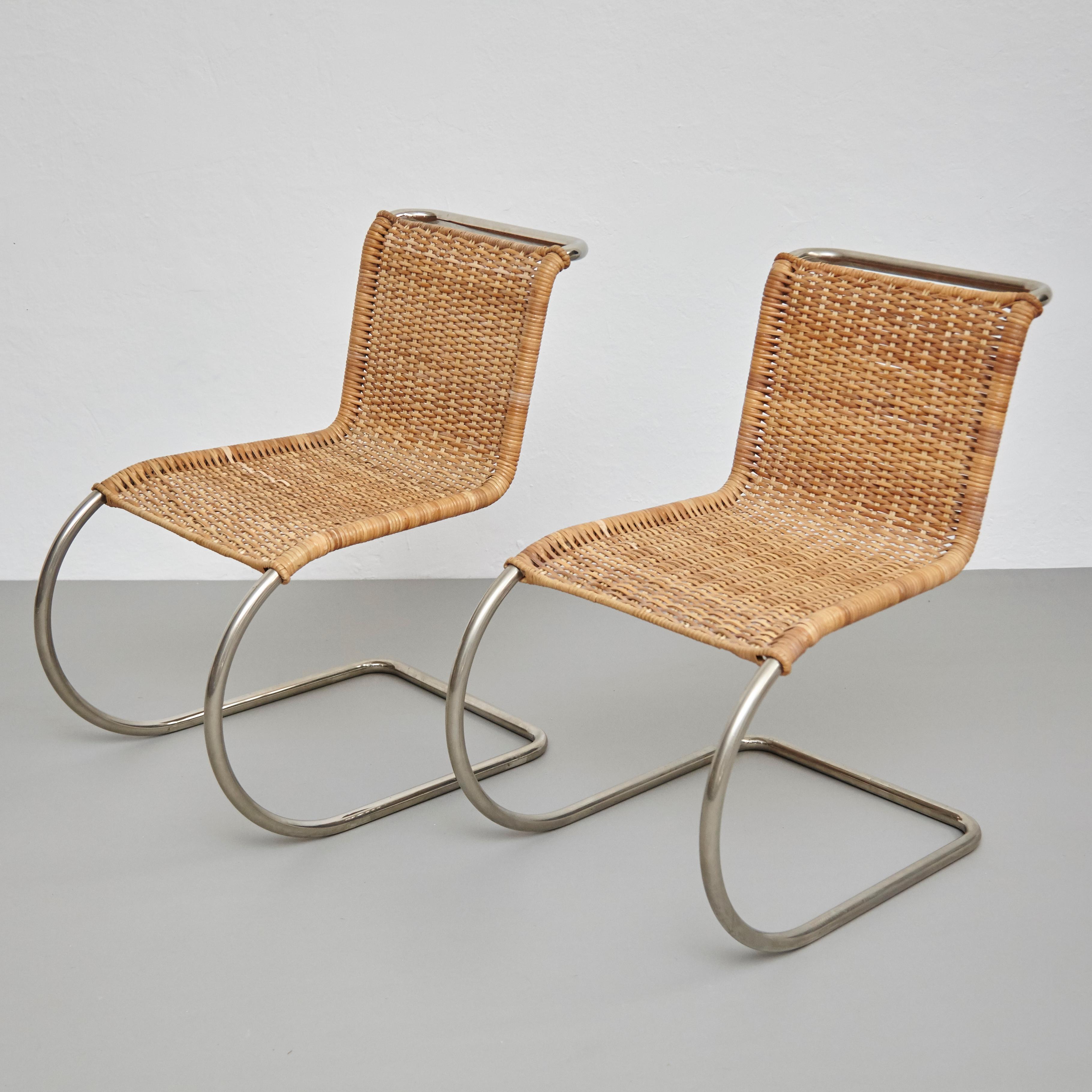 Mies van der Rohe Set of 4 B42 Rattan Easy Chairs by Tecta, circa 1960 8