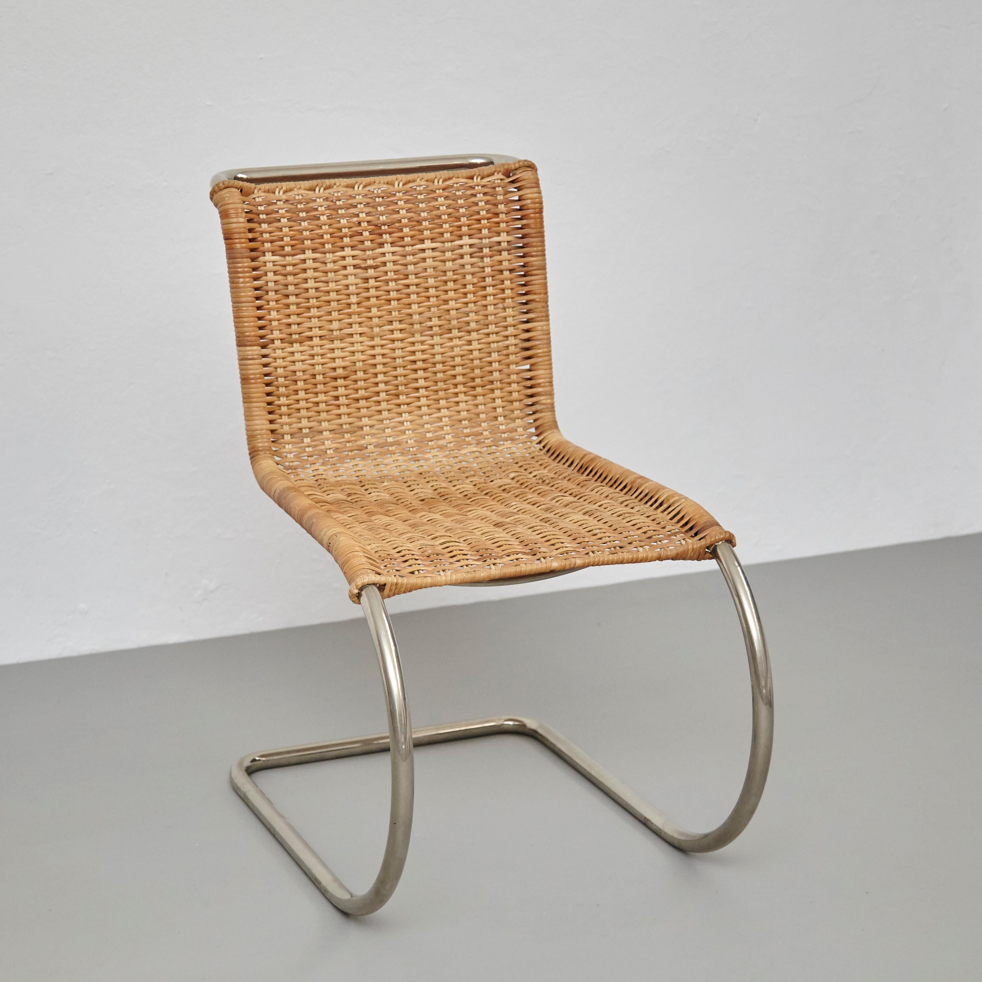 Mies van der Rohe Set of 4 B42 Rattan Easy Chairs by Tecta, circa 1960 In Good Condition In Barcelona, Barcelona