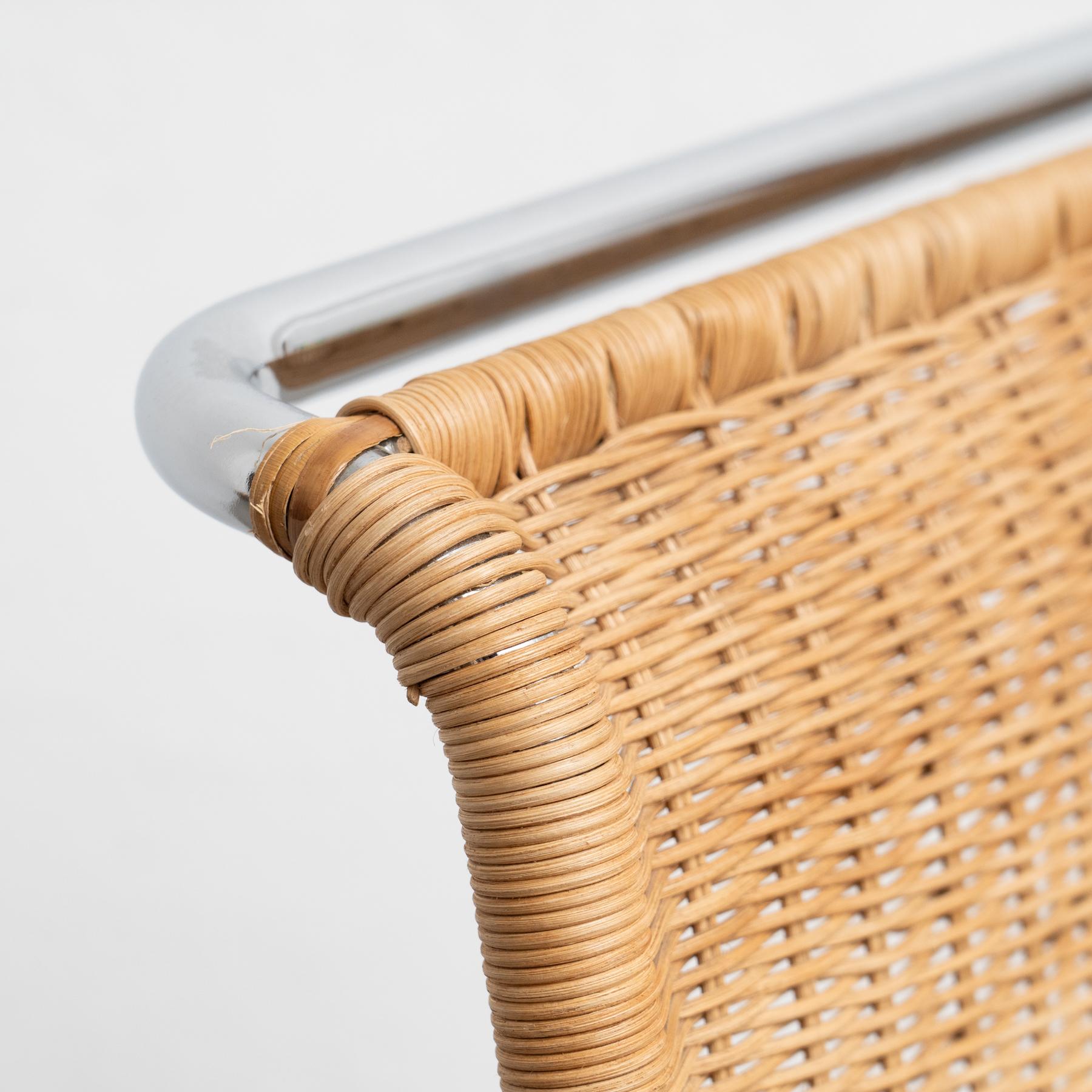 Mies Van Der Rohe Set of Four  B42 Rattan Easy Chairs by Tecta, circa 1960 For Sale 3