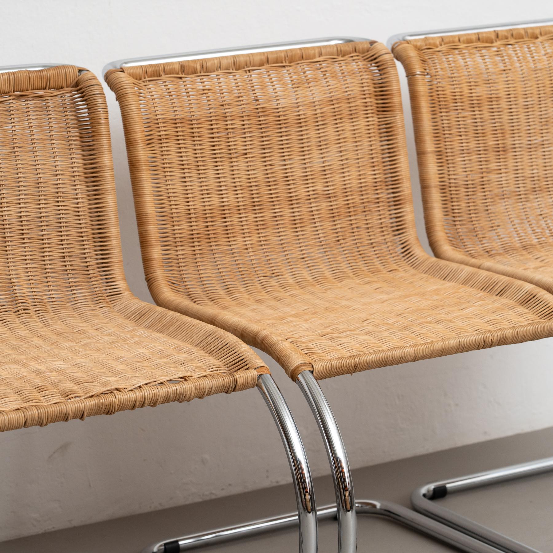 Mies Van Der Rohe Set of Four  B42 Rattan Easy Chairs by Tecta, circa 1960 In Good Condition For Sale In Barcelona, Barcelona