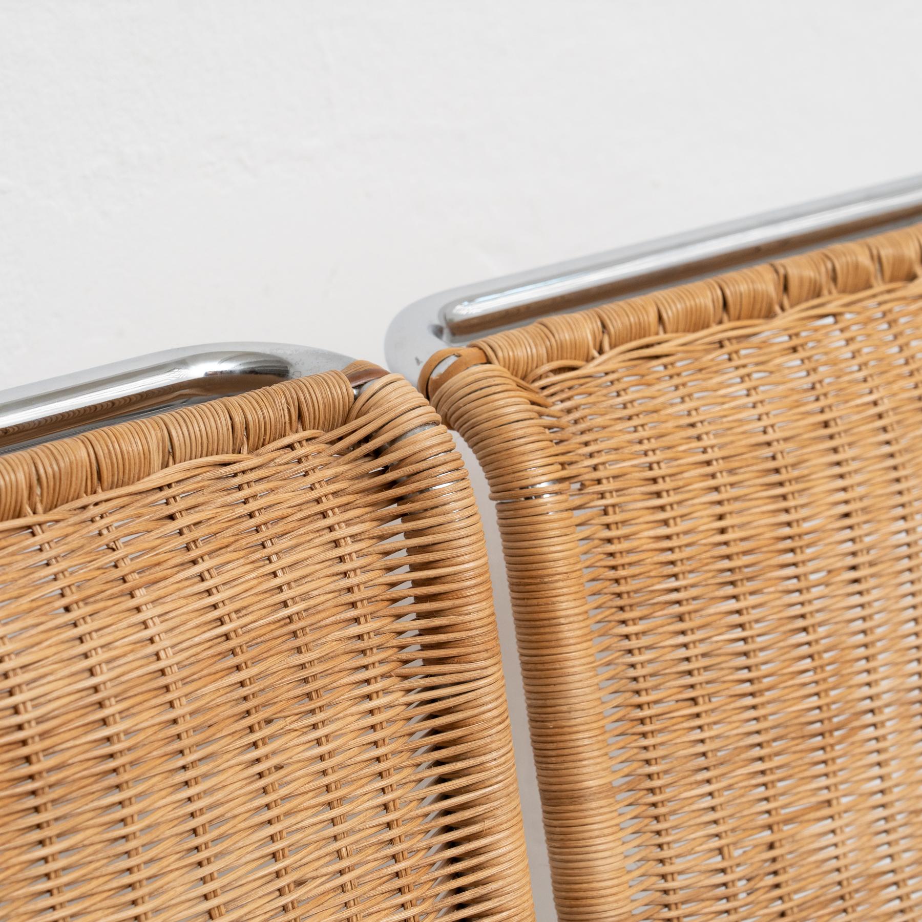 Mies Van Der Rohe Set of Four  B42 Rattan Easy Chairs by Tecta, circa 1960 For Sale 1