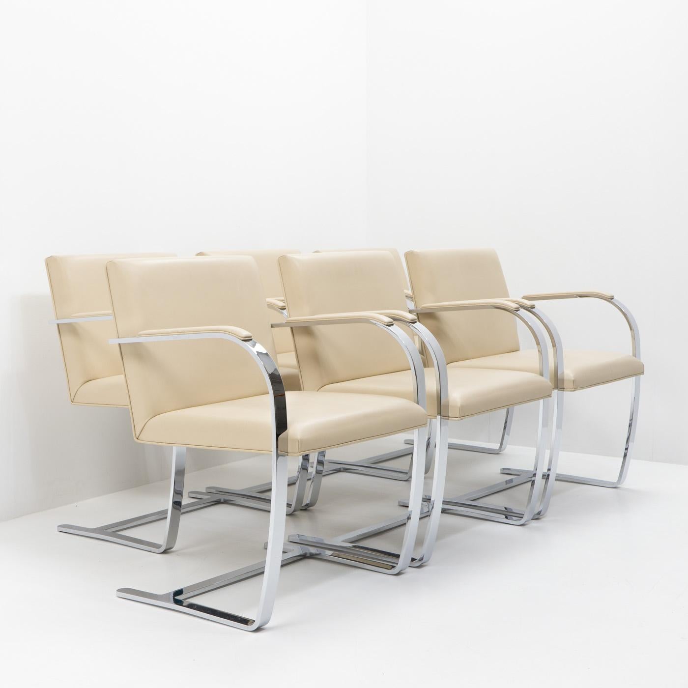 Late 20th Century Mies van der Rohe, set of six BRNO Chairs for Knoll, 1990s For Sale