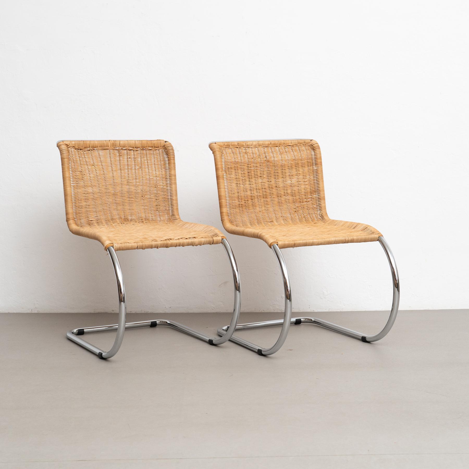 Mid-Century moderno Set di due poltrone Mies Van Der Rohe Weissenhof MR20 Bauhaus in vendita