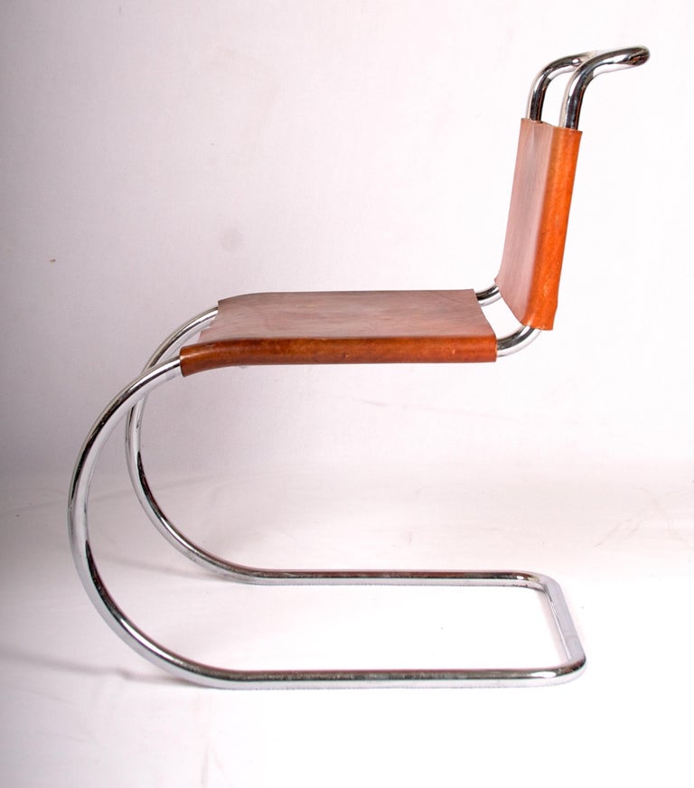 Mies van der Rohe, Six Early Side Chairs Original Leather with Lacing, MR Series For Sale at 1stDibs Mies van der Rohe, Six Early Side Chairs Original Leather with Lacing, MR Series For Sale at 1stDibs