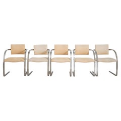 Mies Van Der Rohe Style Dining Chairs, Set of Five