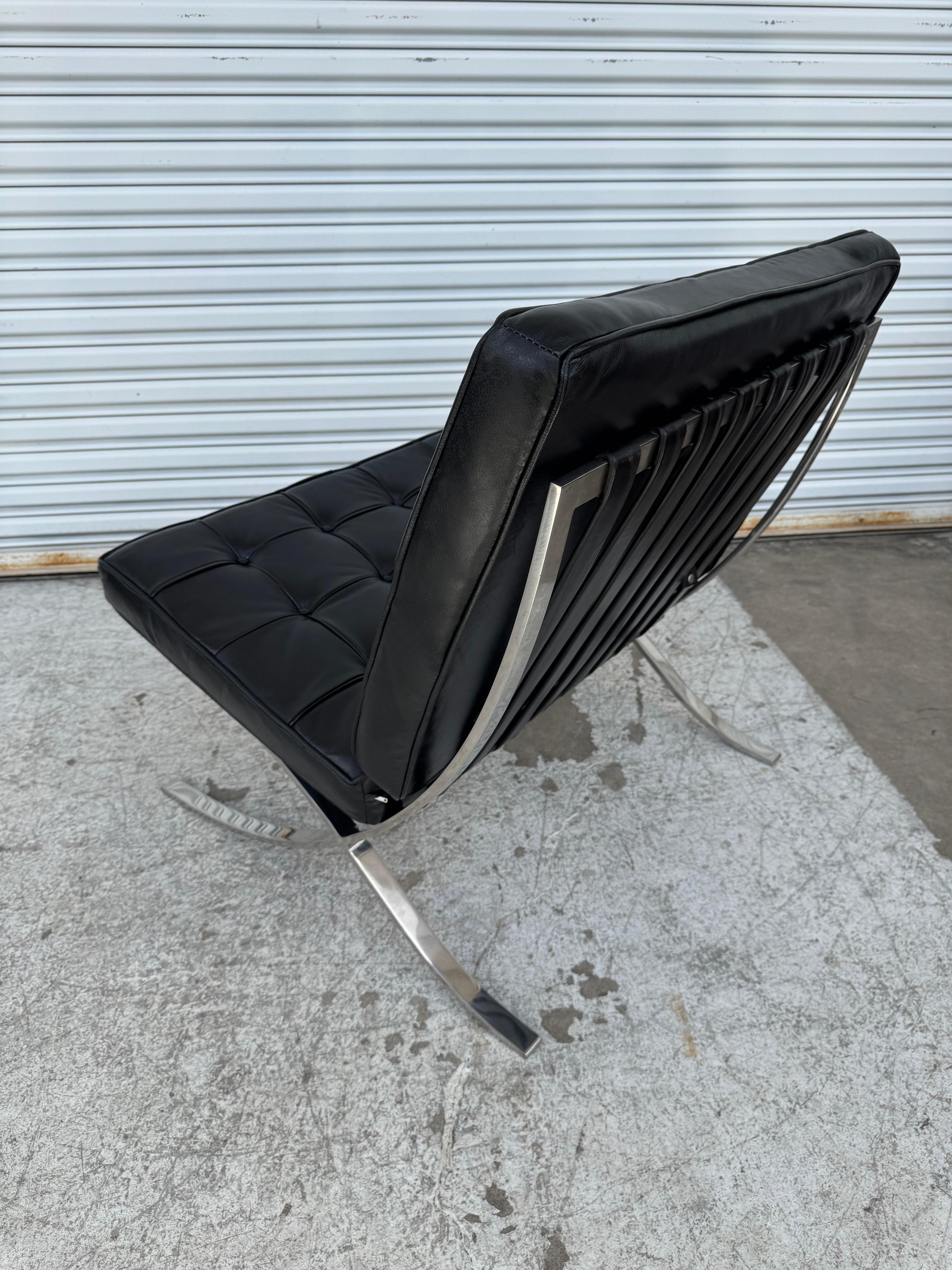 Brazilian Mies van der Rohe Style Leather Barcelona Chair by Artesian For Sale