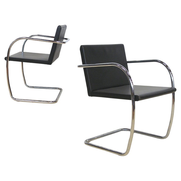Mies Van Der Rohe Thin Brno Chairs by Knoll For Sale