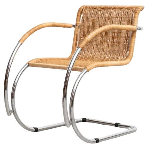 Mies Van Der Rohe Weissenhof MR20 Armchair Bauhaus in Rattan and Tubular Metal