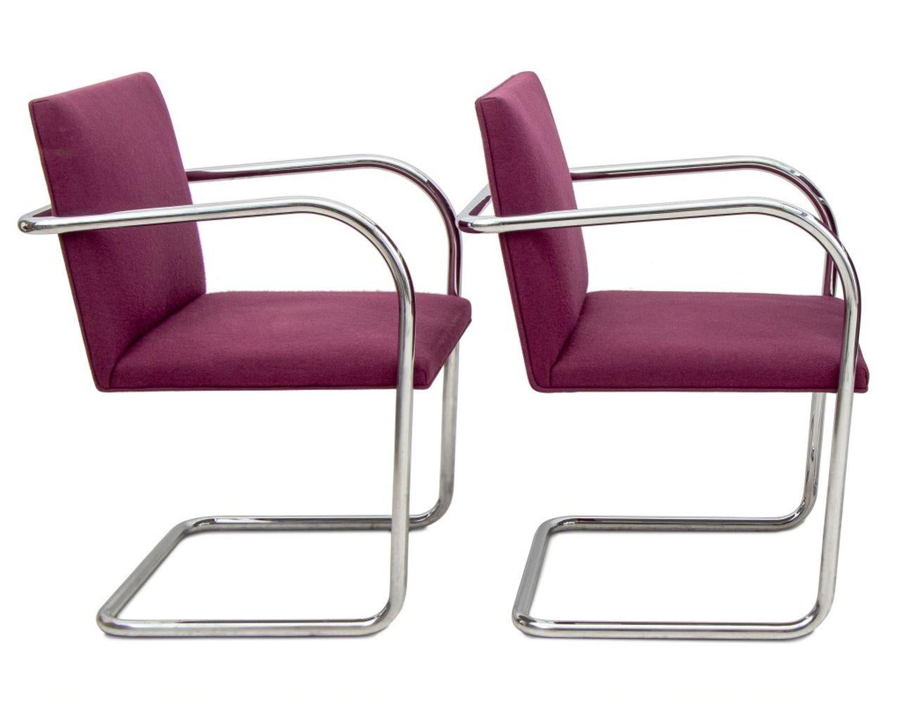 Mid-Century Modern Mies van der Rohe x Knoll Brno Chrome Chairs, Pair For Sale