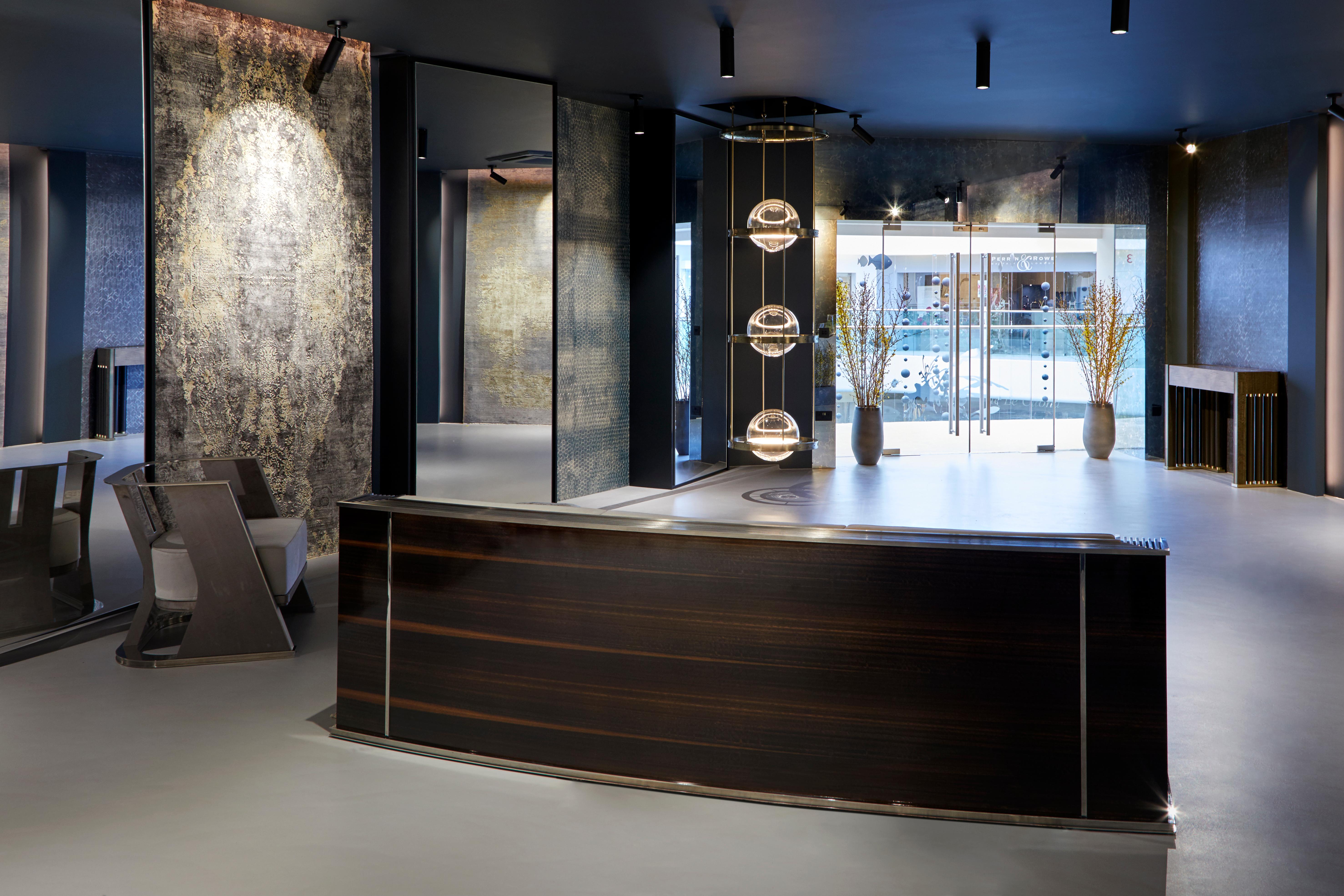 Martellato Lampadario Meissa III Grand Nickel con vibrazioni art déco per A Space in vendita