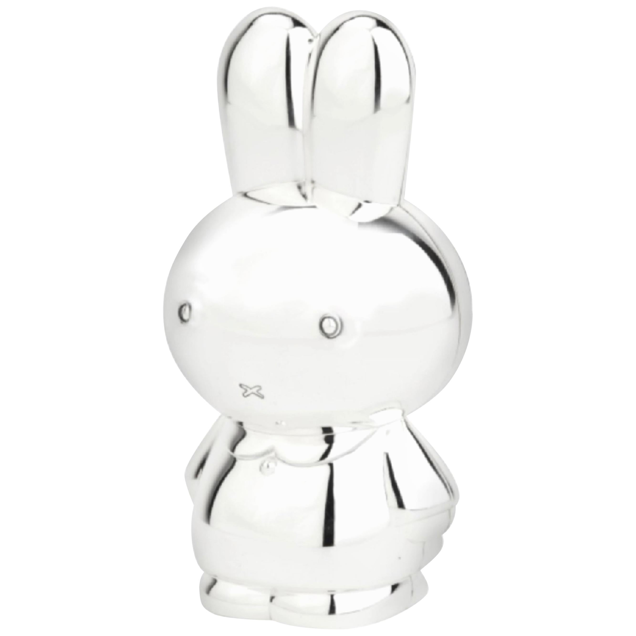 Miffy Silver Plated Money Bank by Dutch Illustrator and Writer Dick Bruna, 1955