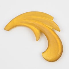 Migeon and Migeon Paris Modernist Yellow Marigold Resin Brooch (Broche en résine)