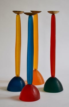 Migeon Et Migeon, 4 Bougeoirs "Bénazir", 1988