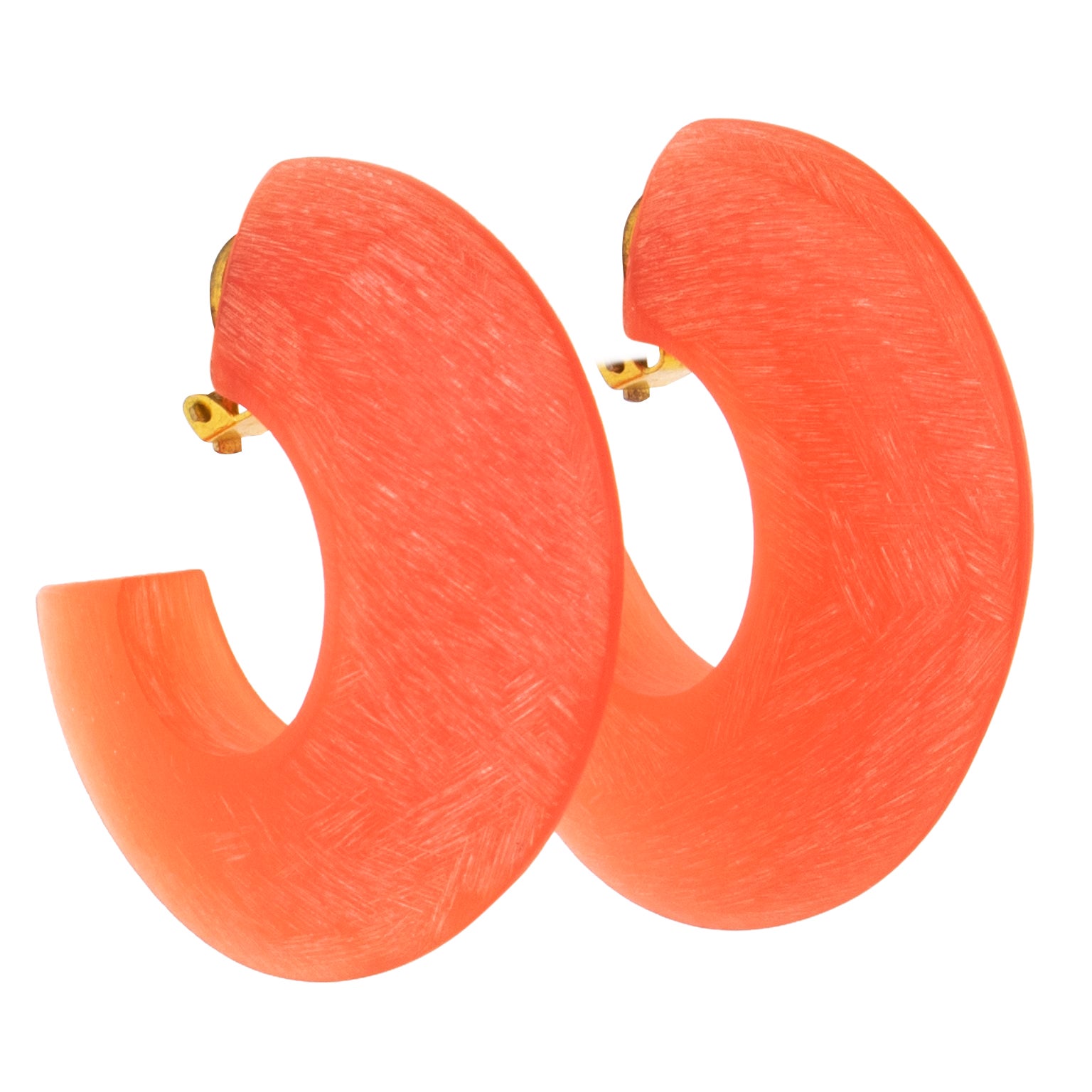 Pendientes de clip tallados en naranja Migeon et Migeon
