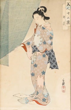 Toshihide Migita (1863-1925) - Japanese Woodblock, Geisha
